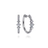 14K White Gold Diamond Classic Hoop Earrings - 0.75 ct