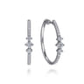 14K White Gold Diamond Classic Hoop Earrings - 1.25 ct