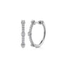 14K White Gold Diamond Classic Hoop Earrings - 0.4 ct