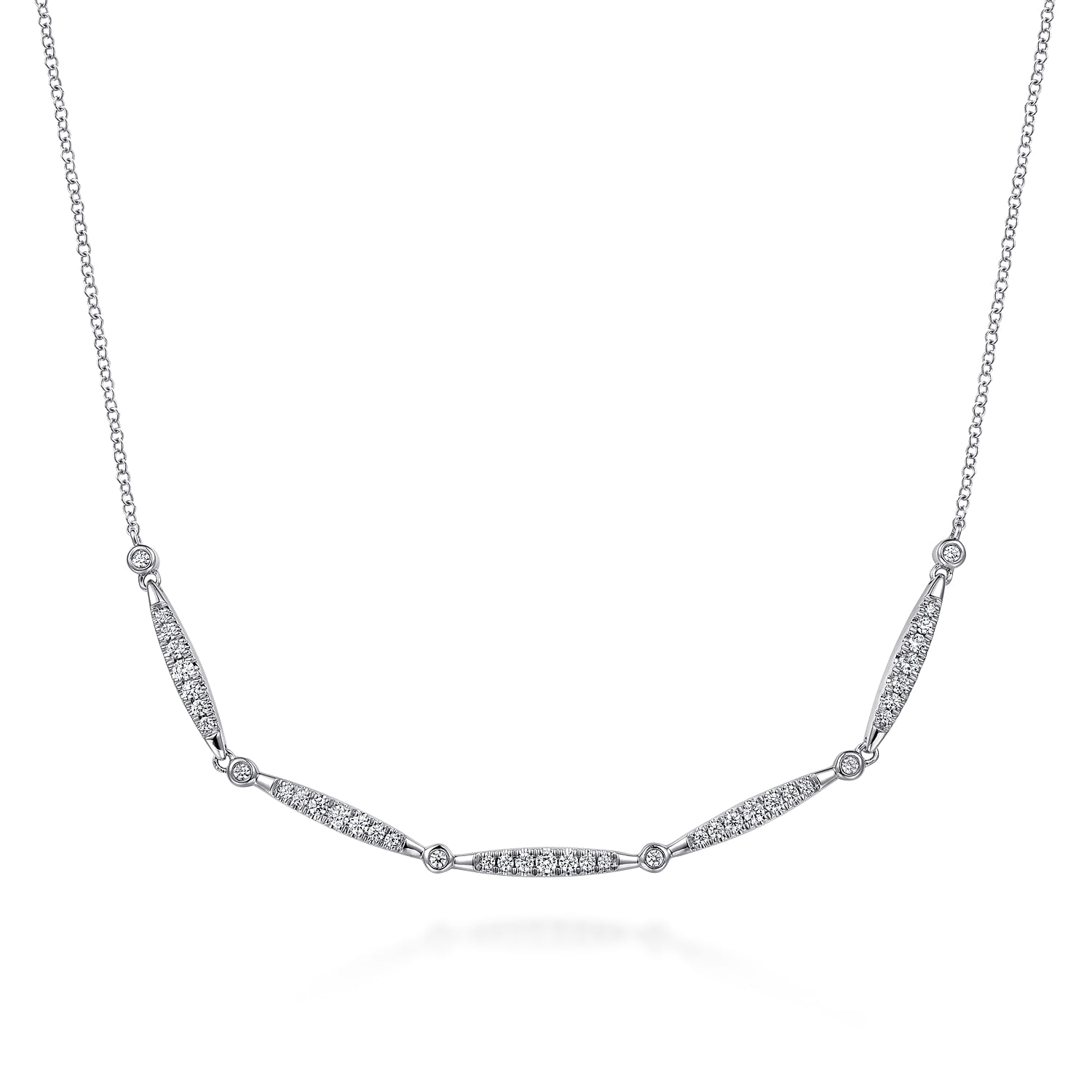 14K White Gold Diamond Classic Necklace - 0.4 ct - Shot 1