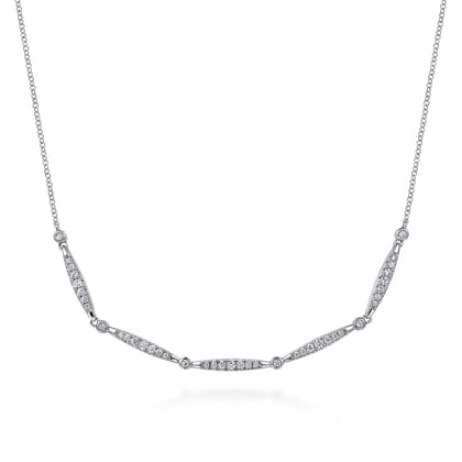 14K White Gold Diamond Classic Necklace
