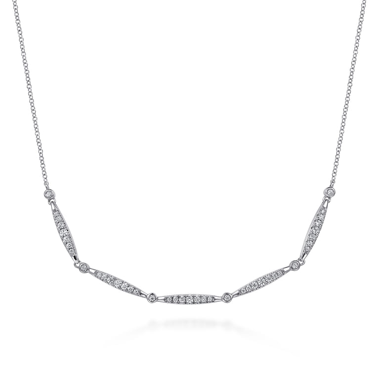 14K White Gold Diamond Classic Necklace - 0.4 ct - Shot 1