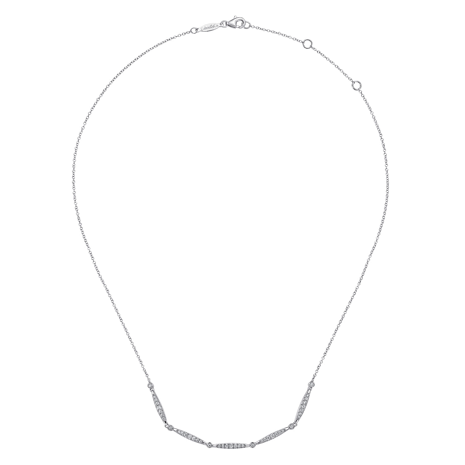 14K White Gold Diamond Classic Necklace - 0.4 ct - Shot 2