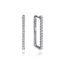 14K White Gold Diamond Classic Paperclip Hoop Earrings - 0.75 ct