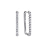 14K White Gold Diamond Classic Paperclip Hoop Earrings - 1.2 ct