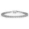 14K White Gold Diamond Classic Tennis Bracelet - 4.05 ct