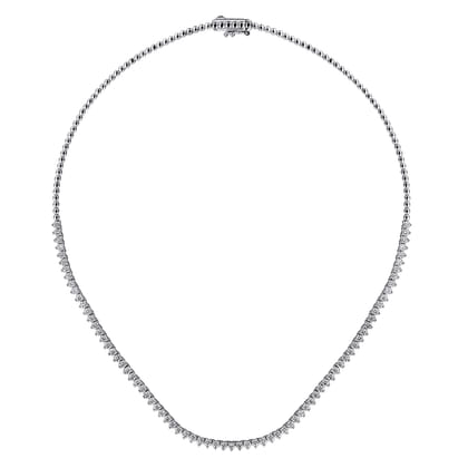 14K White Gold Diamond Classic Tennis Necklace