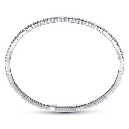 14K White Gold Diamond Closed Bangle Bracelet
