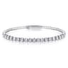 14K White Gold Diamond Closed Bangle Bracelet - 1.5 ct