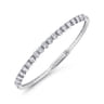 14K White Gold Diamond Closed Bangle Bracelet - 1.5 ct