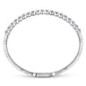 14K White Gold Diamond Closed Bangle Bracelet - 1.5 ct