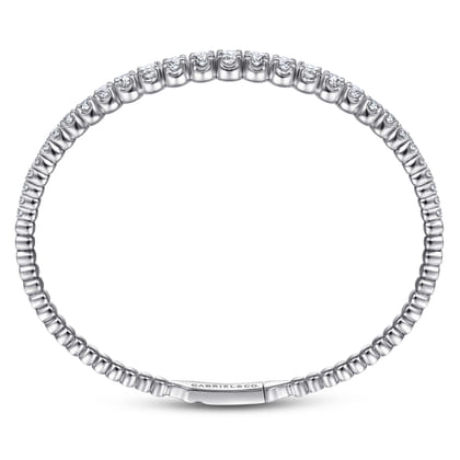 14K White Gold Diamond Closed Bangle Bracelet