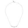 14K White Gold Diamond Clover Bar Necklace - 0.35 ct