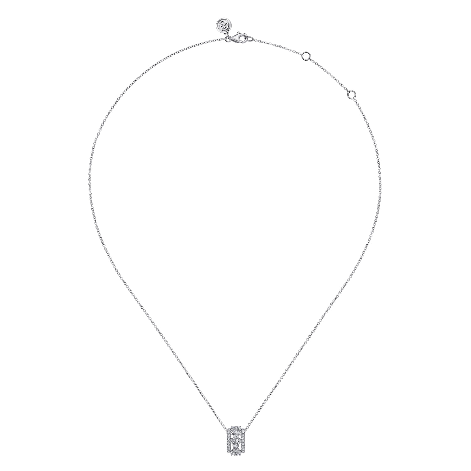 14K White Gold Diamond Clover Pendant Necklace - 0.35 ct - Shot 2