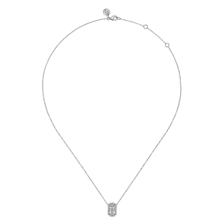 14K White Gold Diamond Clover Pendant Necklace - 0.35 ct - Shot 2