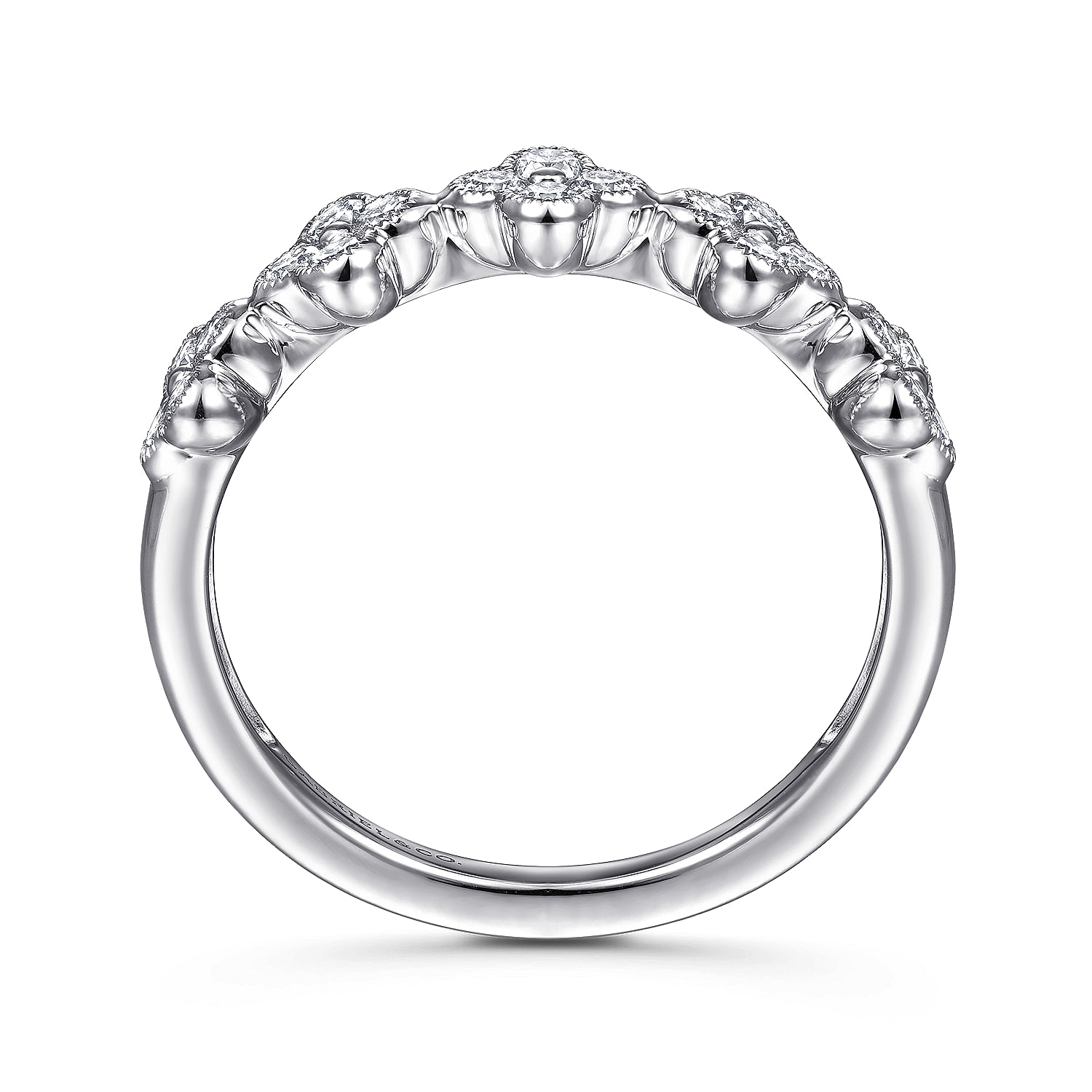 【bighugclub】CLOVER ring 14K White Gold Diamond Clover Station Ring @ $1750. Shop