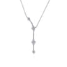 14K White Gold Diamond Clover Station Y Necklace - 0.3 ct