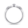 14K White Gold Diamond Cluster Chevron Ring - 0.07 ct