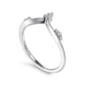 14K White Gold Diamond Cluster Chevron Ring - 0.07 ct