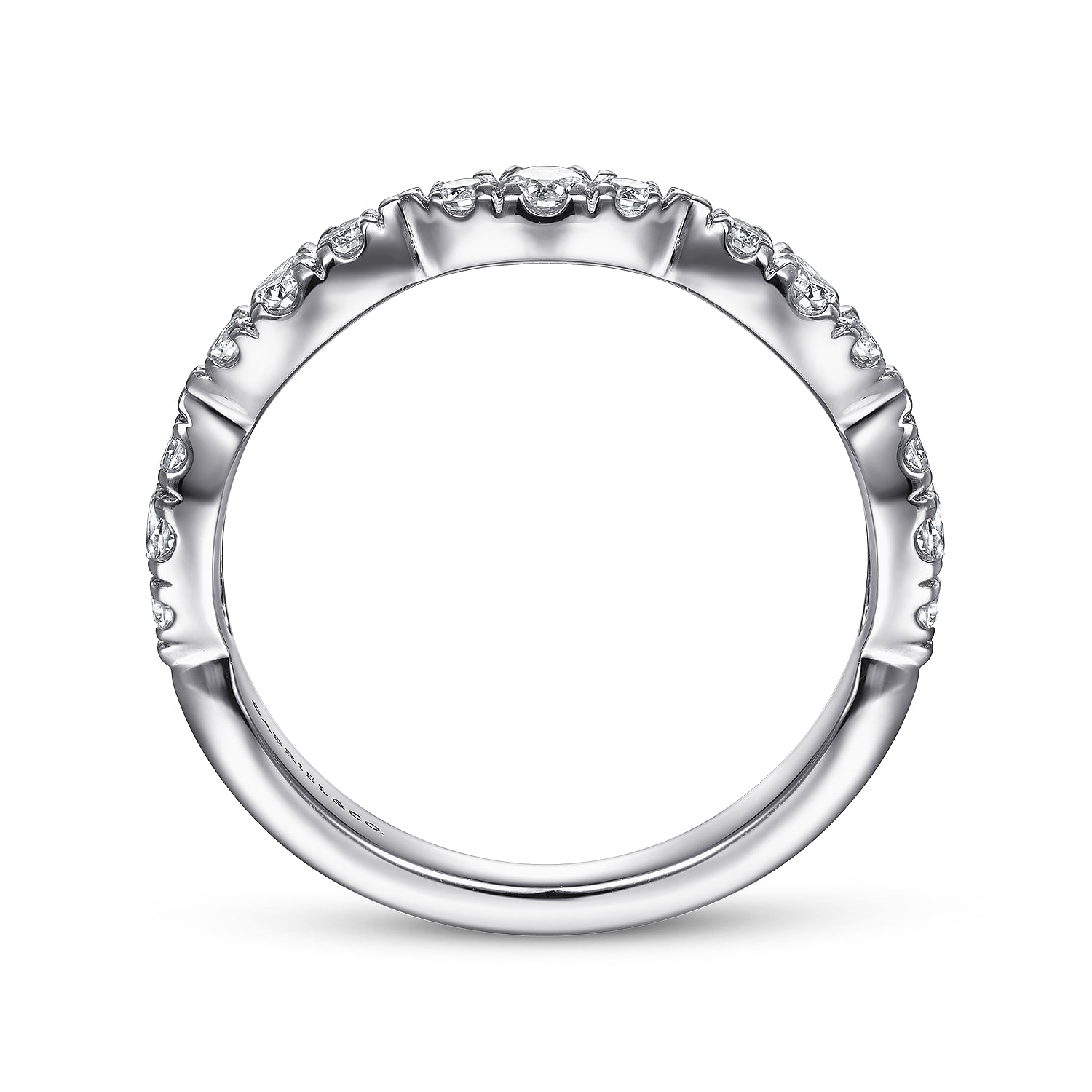 14K White Gold Diamond Cluster Marquis Station Ring