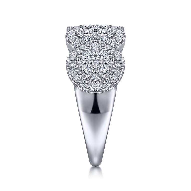 14K White Gold Diamond Cluster Oval Station Ring - 0.95 ct - Shot 4