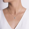 14K White Gold Diamond Cluster Pendant Necklace - 0.4 ct