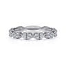 14K White Gold Diamond Cluster Stackable Ring - 0.5 ct