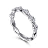 14K White Gold Diamond Cluster Stackable Ring - 0.5 ct
