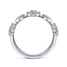 14K White Gold Diamond Cluster Station Ring - 0.4 ct