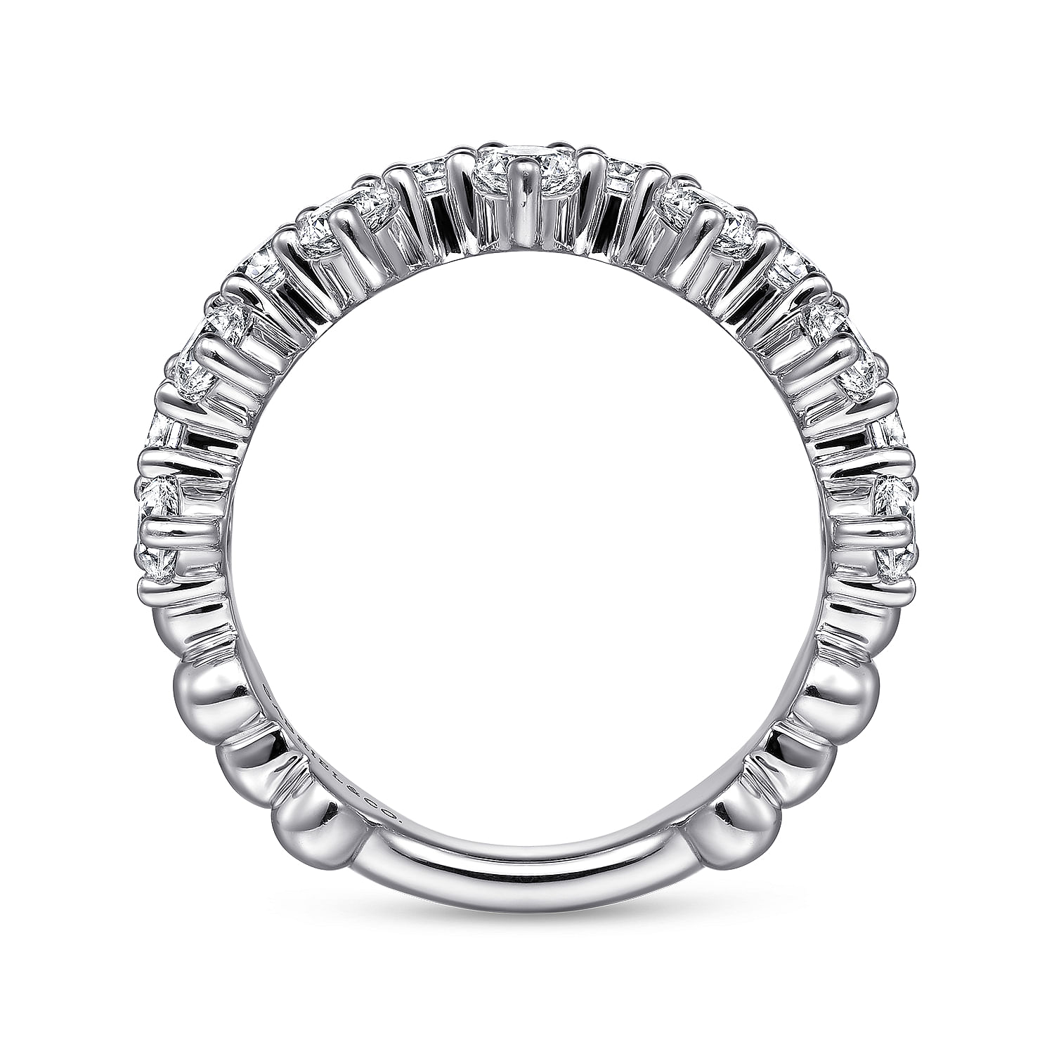 14K White Gold Diamond Cluster Station Ring - 1.9 ct - Shot 2