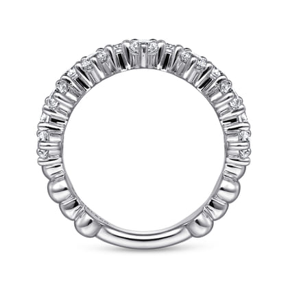 14K White Gold Diamond Cluster Station Ring