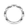 14K White Gold Diamond Cluster Station Stackable Ring - 0.4 ct