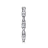 14K White Gold Diamond Cluster Station Stackable Ring - 0.4 ct