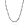 14K White Gold Diamond Cluster Tennis Necklace - 6 ct