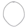 14K White Gold Diamond Cluster Tennis Necklace - 6 ct