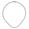14K White Gold Diamond Cluster Tennis Necklace - 4 ct