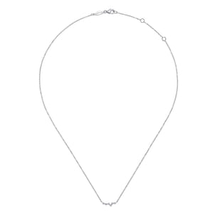 14K White Gold Diamond Constellation Bar Necklace