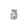 14K White Gold Diamond Criss Cross Huggie Earrings - 0.75 ct