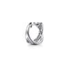14K White Gold Diamond Criss Cross Huggie Earrings - 0.4 ct