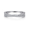 14K White Gold Diamond Criss Cross Ring - 0.3 ct