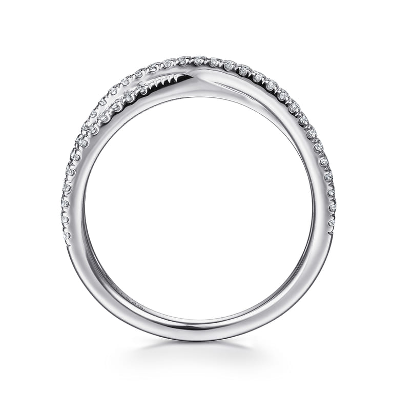 14K White Gold Diamond Criss Cross Ring - 0.3 ct - Shot 2