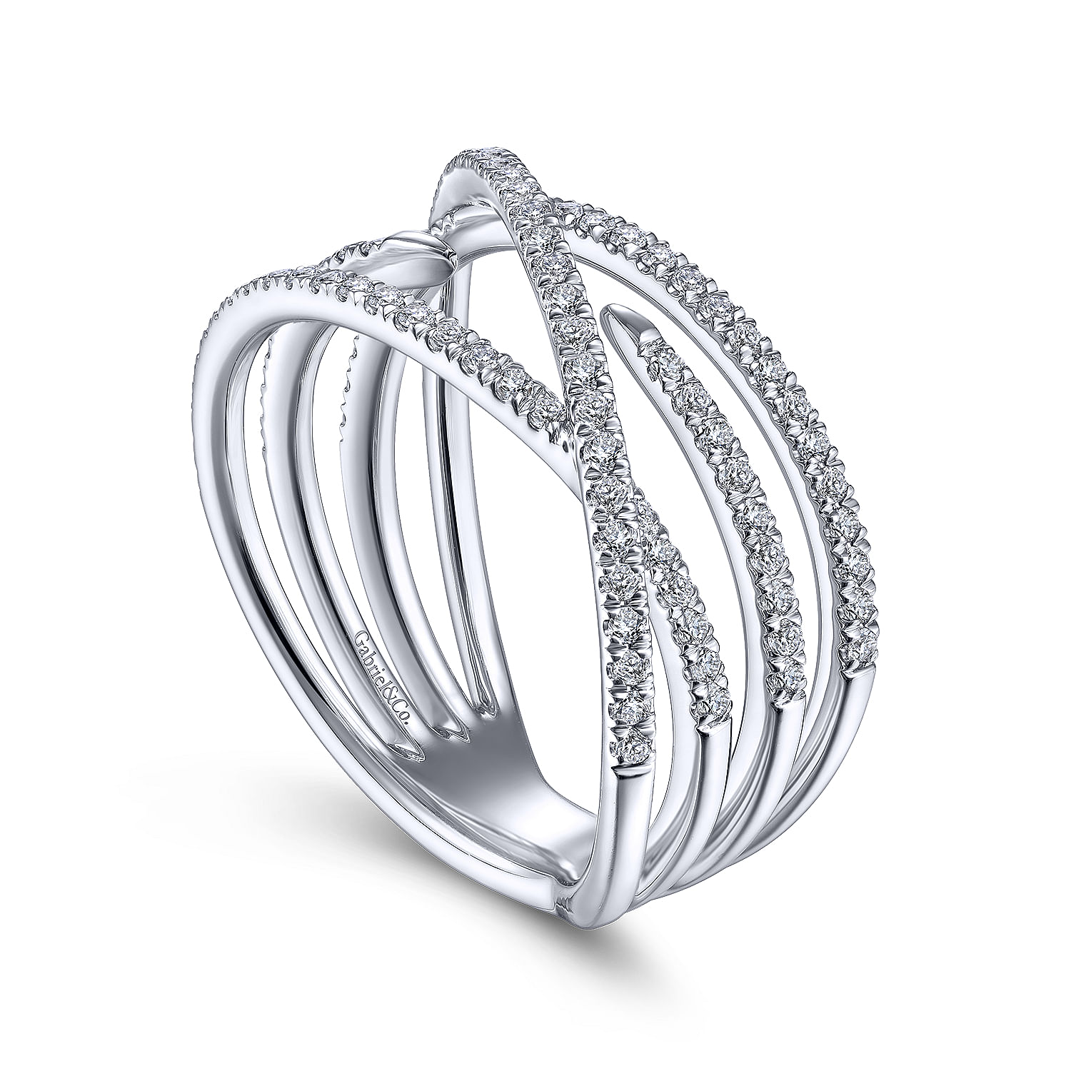 14K White Gold Diamond Criss Cross Ring - 0.5 ct - Shot 3
