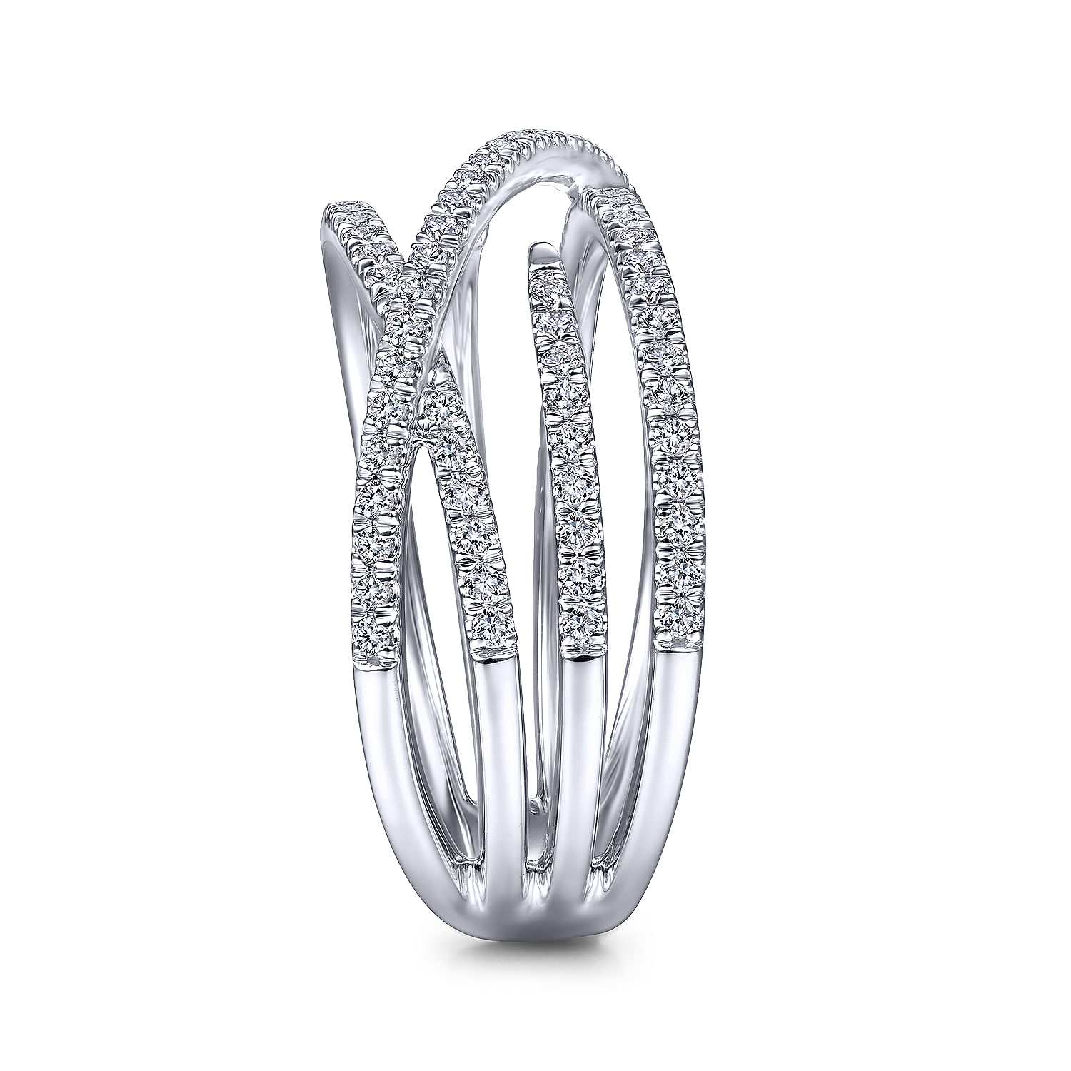 14K White Gold Diamond Criss Cross Ring - 0.5 ct - Shot 4