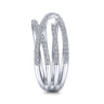 14K White Gold Diamond Criss Cross Ring - 0.5 ct