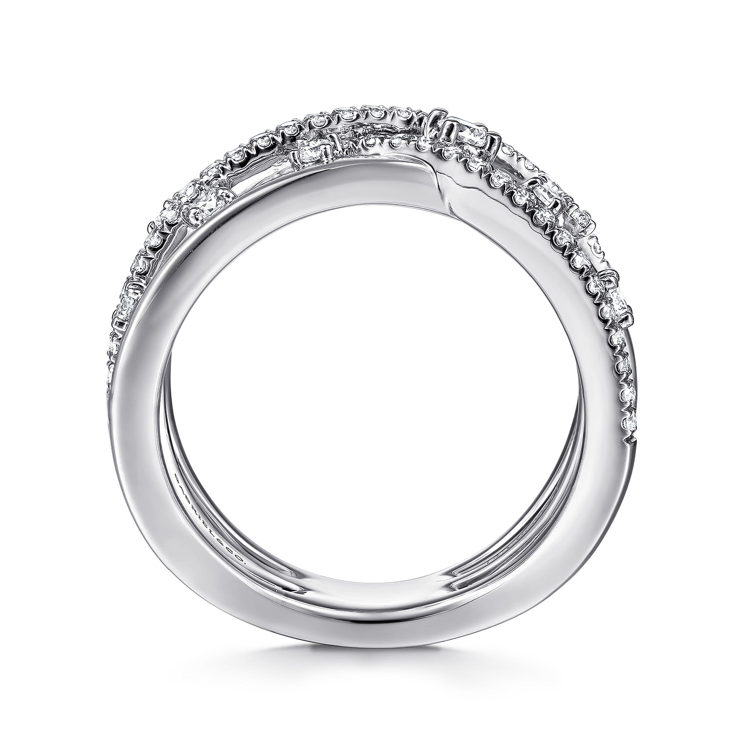 14K White Gold Diamond Criss Cross Ring - 0.5 ct - Shot 2