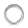 14K White Gold Diamond Criss Cross Ring - 0.5 ct