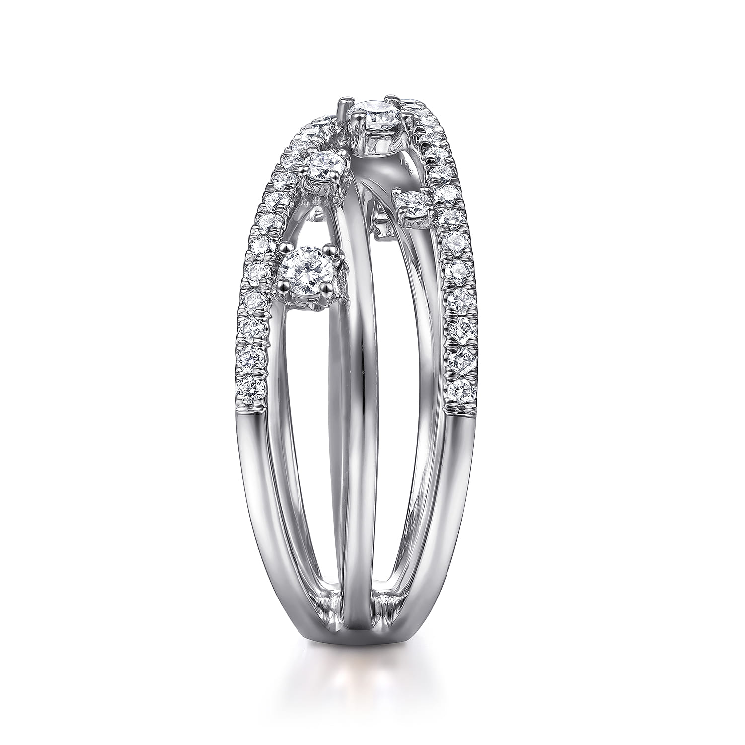 14K White Gold Diamond Criss Cross Ring - 0.5 ct - Shot 4