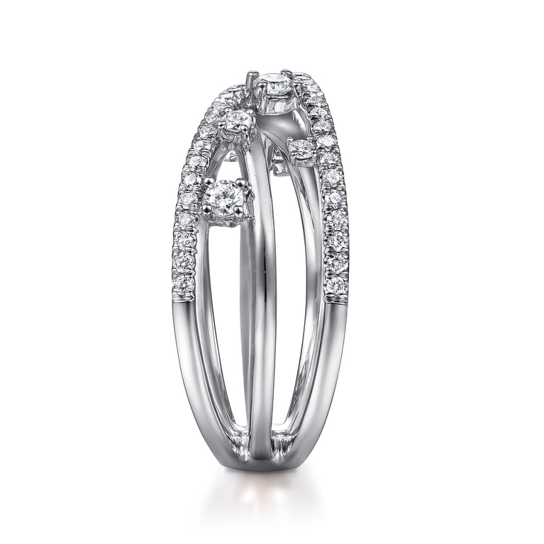 14K White Gold Diamond Criss Cross Ring - 0.5 ct - Shot 4