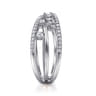 14K White Gold Diamond Criss Cross Ring - 0.5 ct