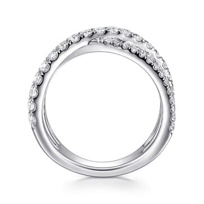 14K White Gold Diamond Criss Cross Ring